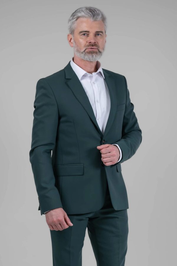 Класичний чоловічий костюм двійка темно-зелений