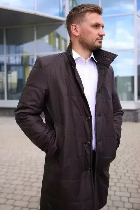 Куртка чоловіча коричнева однотонна