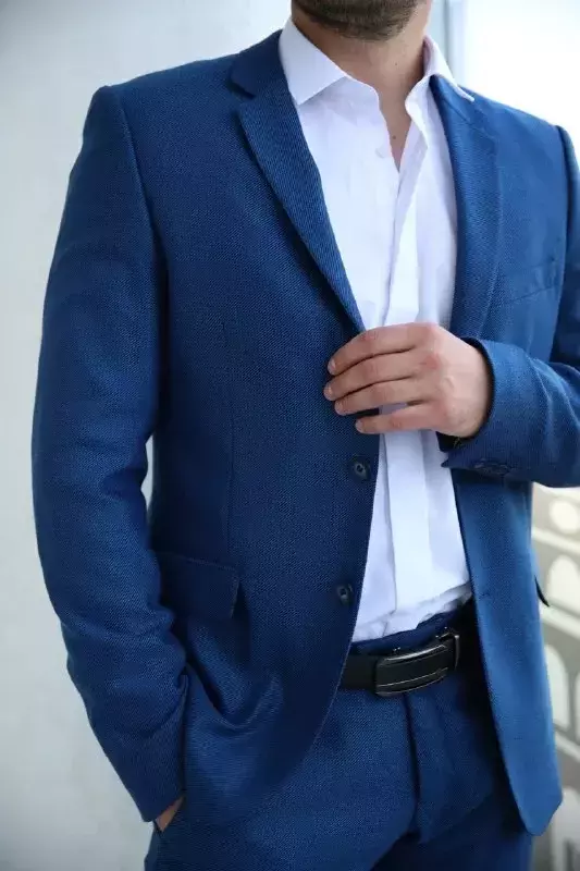 Піджак чоловічий синій однотонний