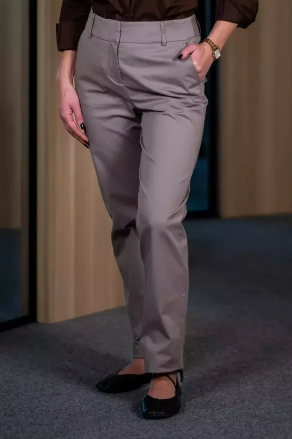 Штани жіночі бежеві однотонні