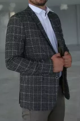 Піджак чоловічий сірий в клітинку