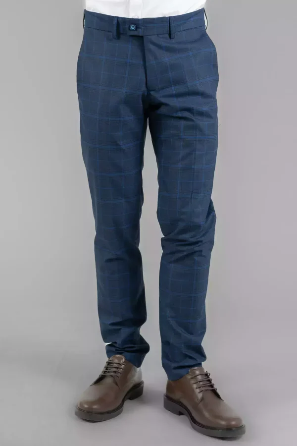 Штани чоловічі сині в клітинку