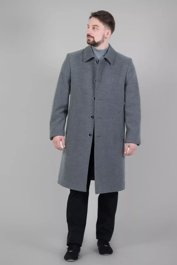 Пальто чоловіче чорне однотонне осінь-зима