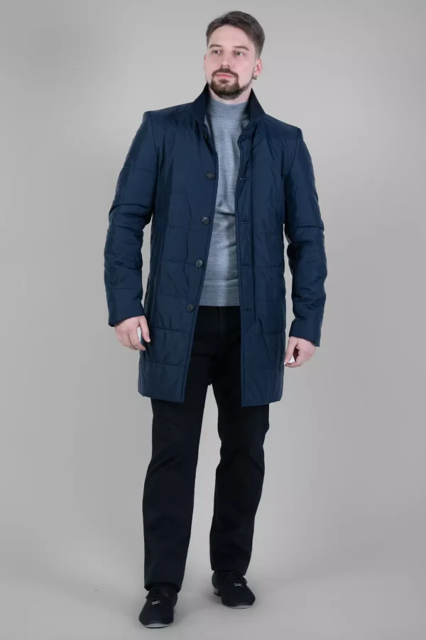 Куртка чоловіча синя однотонна осінь-зима