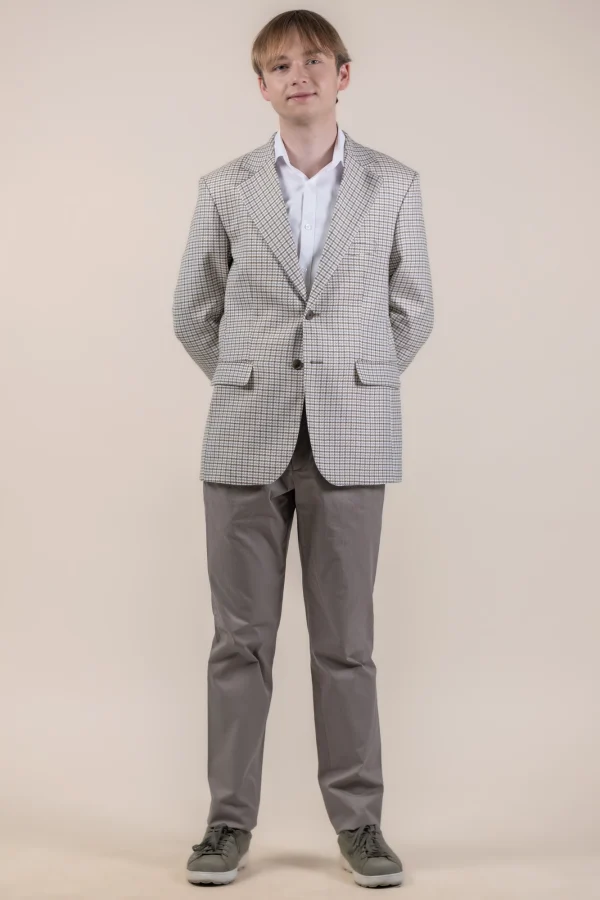 Чоловічий бежевий піджак зі штанами