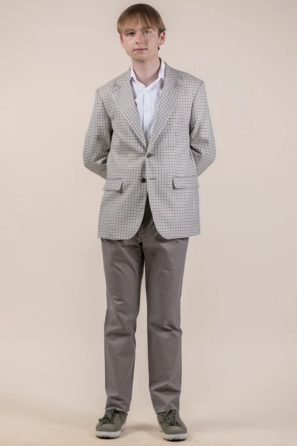 Чоловічий бежевий піджак зі штанами