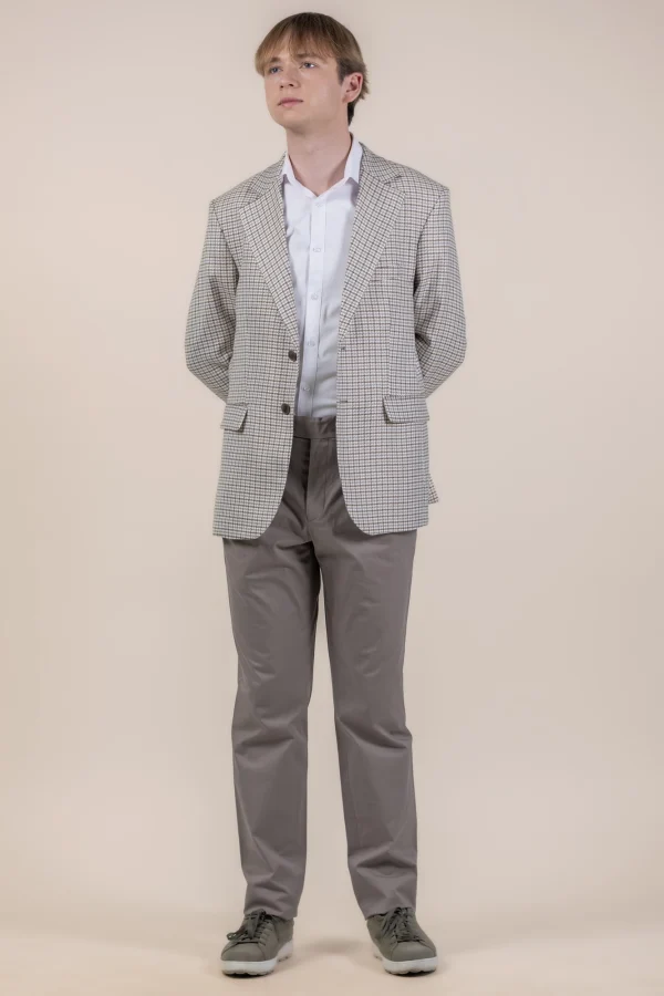 Чоловічий бежевий піджак зі штанами