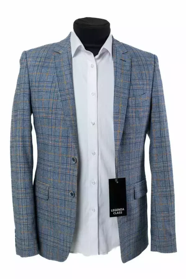 Піджак чоловічий синій в клітинку