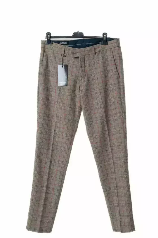 Штани чоловічі бежеві в клітинку