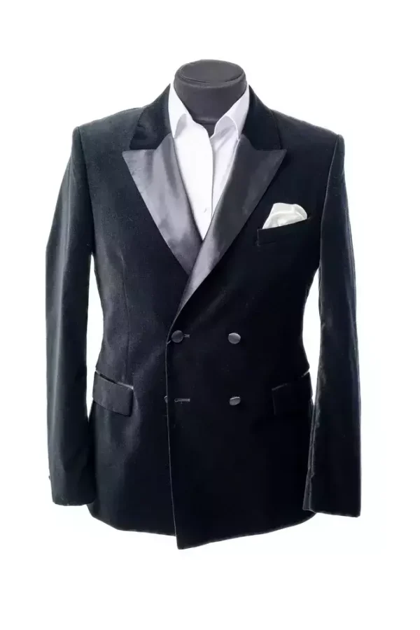 Піджак чоловічий чорний однотонний з велюру