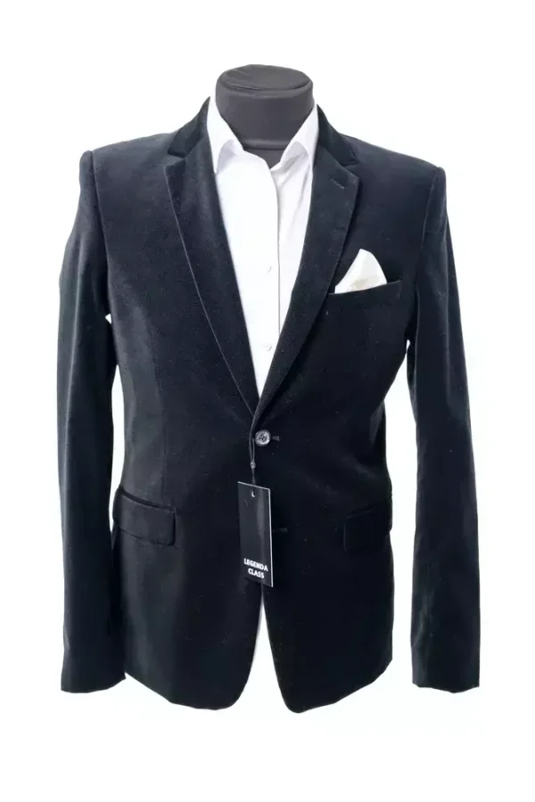 Піджак чоловічий чорний однотонний з велюру