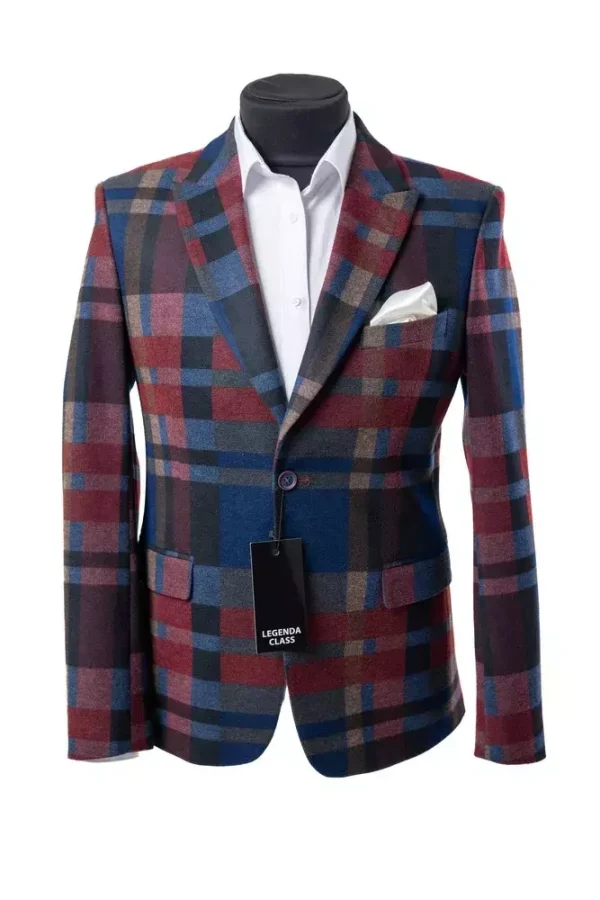 Піджак чоловічий червоний в клітинку