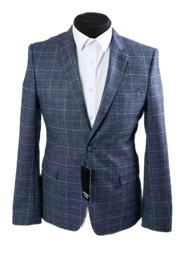 Піджак чоловічий синій в клітинку