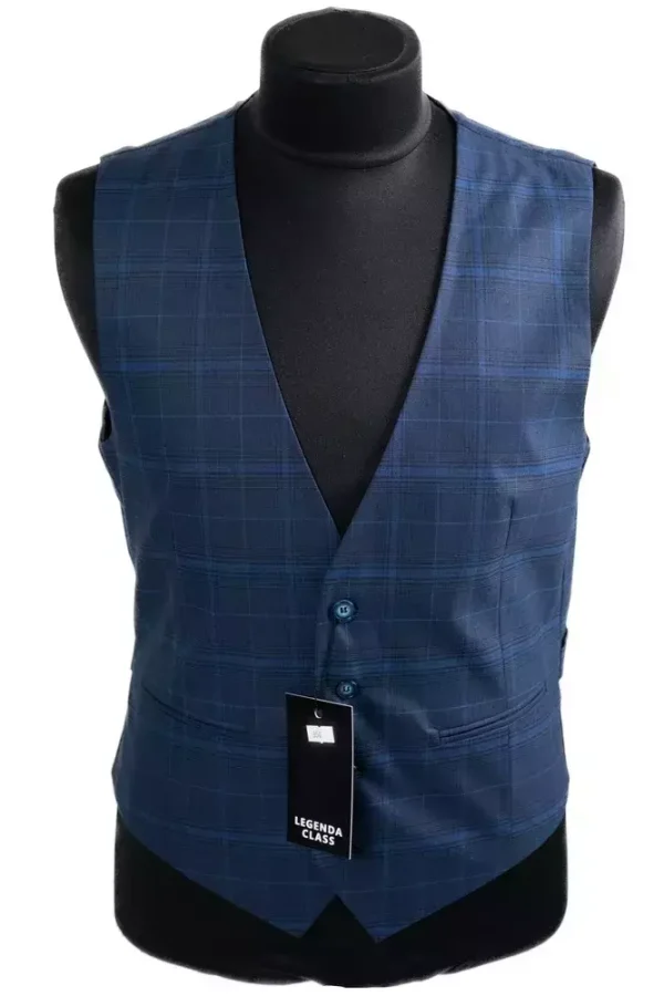 Жилетка чоловіча синя в клітинку