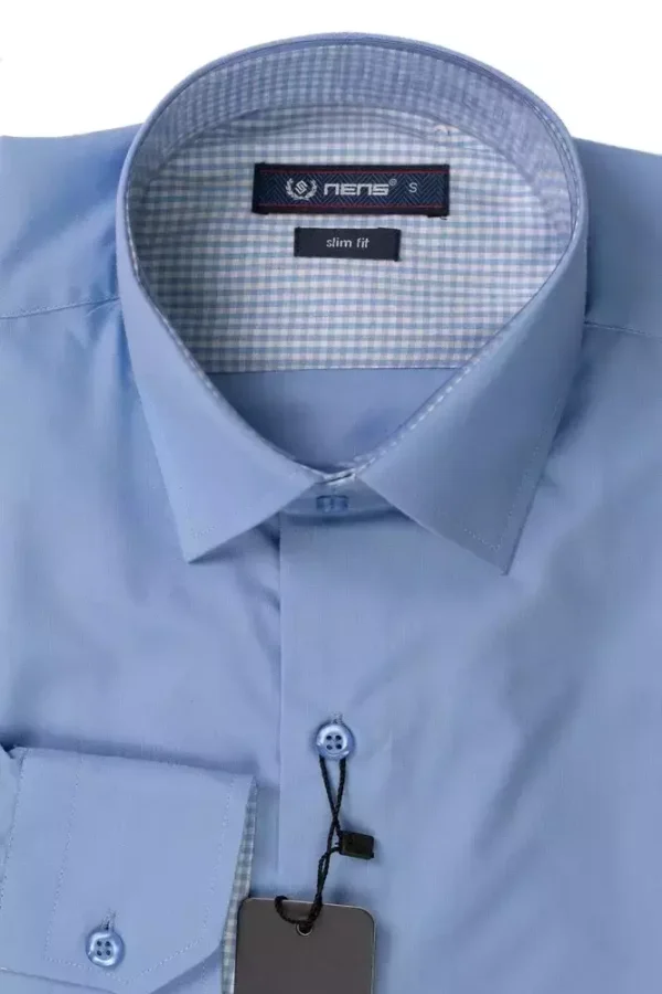 Сорочка чоловіча блакитна однотонна