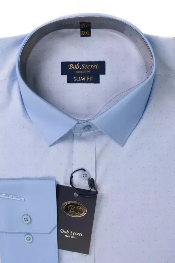 Сорочка чоловіча блакитна в крапку