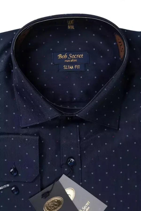 Сорочка чоловіча чорна в крапку