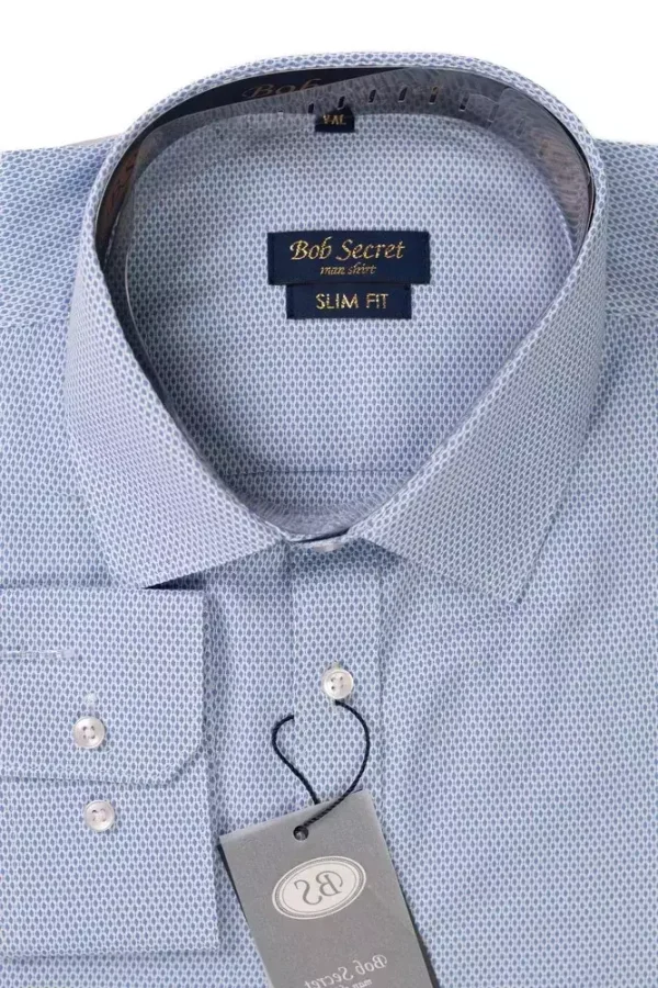 Сорочка чоловіча синя в крапку