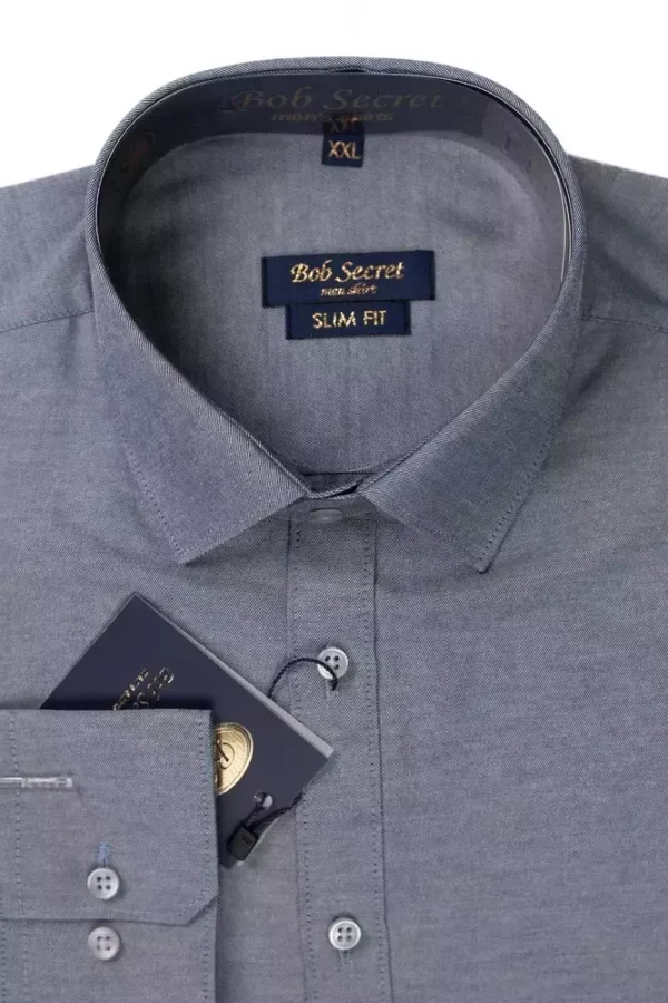 Сорочка чоловіча сіра однотонна