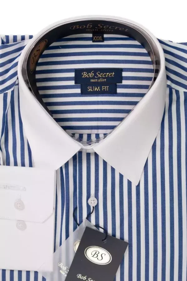 Сорочка чоловіча синя у смужку