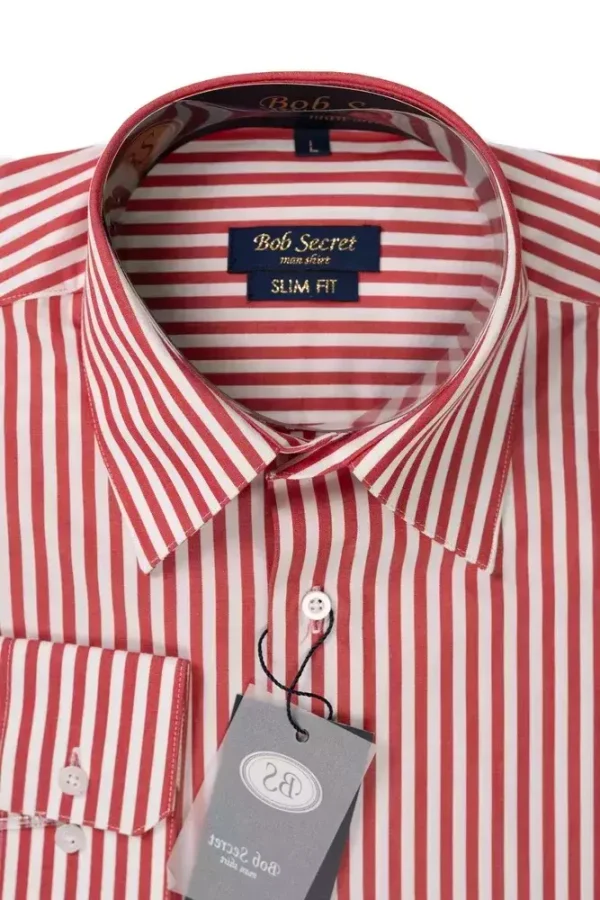Сорочка чоловіча червона у смужку