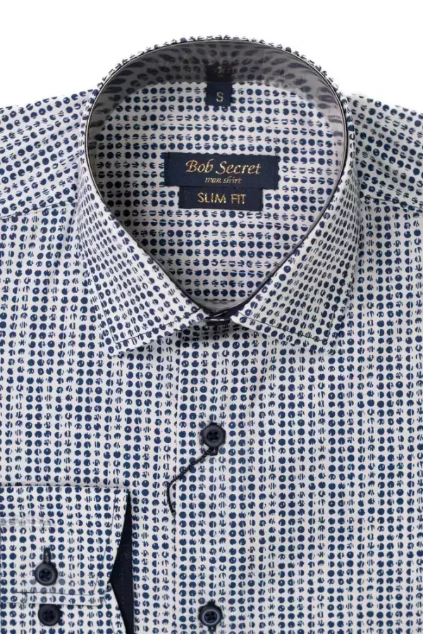 Сорочка чоловіча біла в крапку