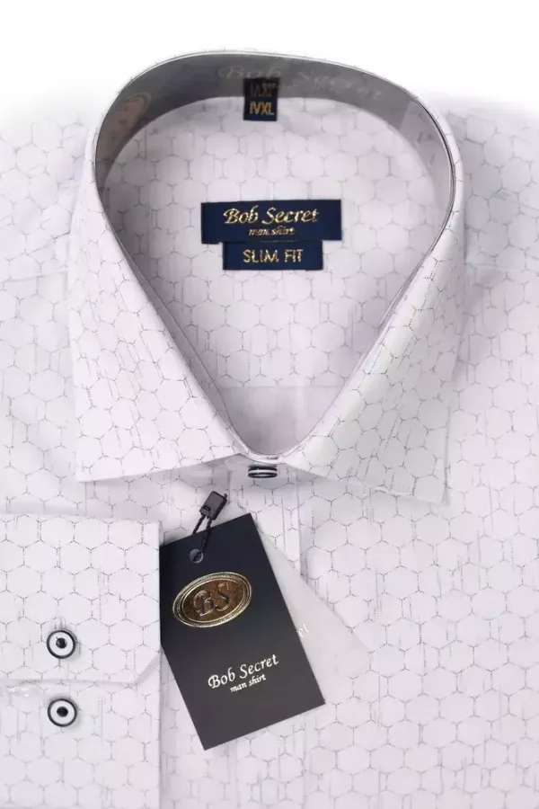 Сорочка чоловіча біла бджолині соти