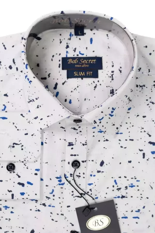 Сорочка чоловіча біла бризки фарби
