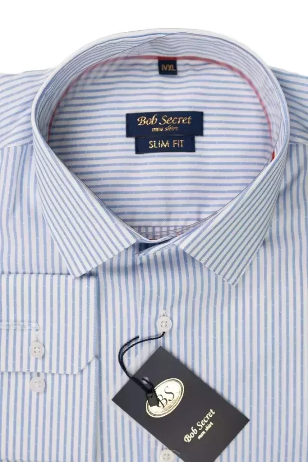 Сорочка чоловіча блакитна у смужку