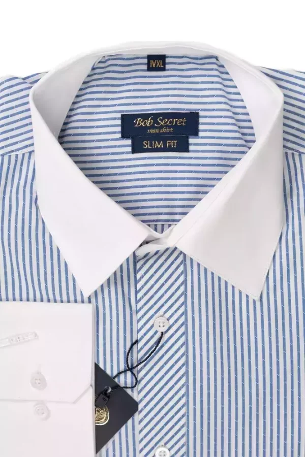 Сорочка чоловіча синя у смужку