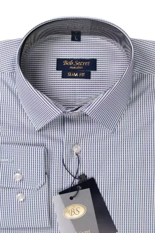 Сорочка чоловіча синя в крапку