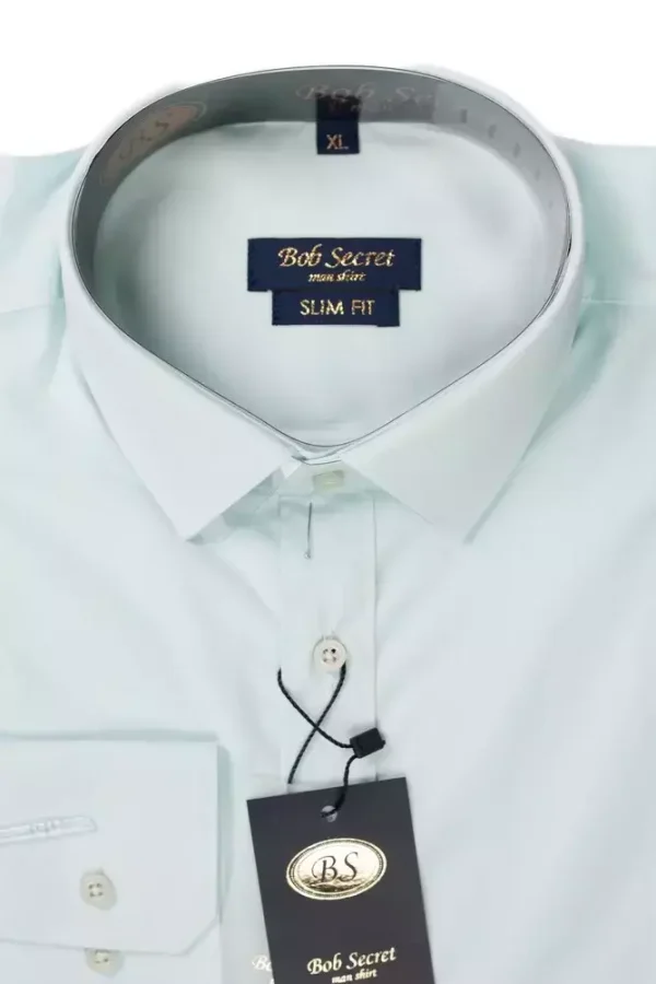 Сорочка чоловіча зелена однотонна