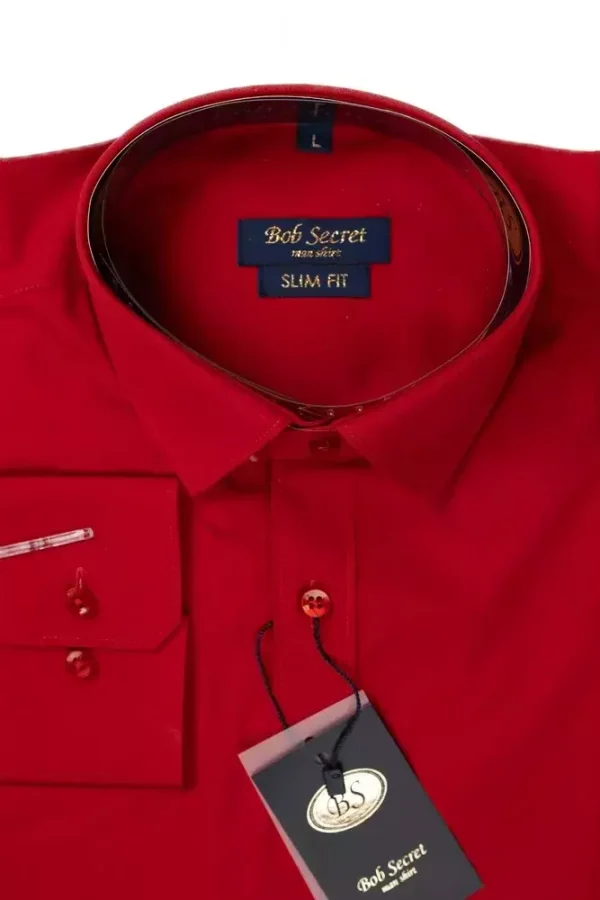 Сорочка чоловіча червона однотонна