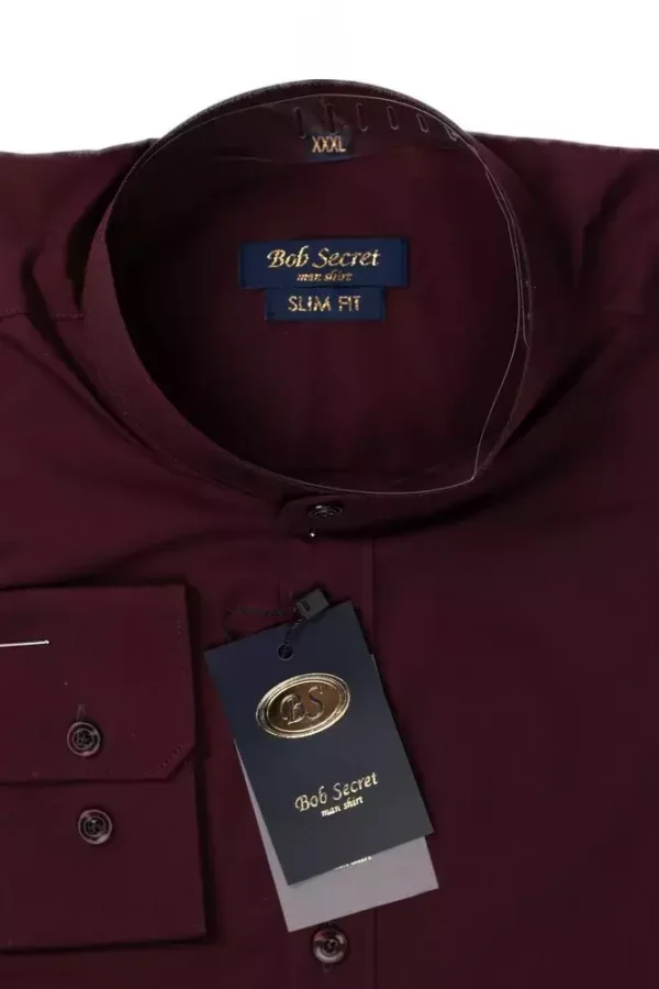 Сорочка чоловіча бордова однотонна