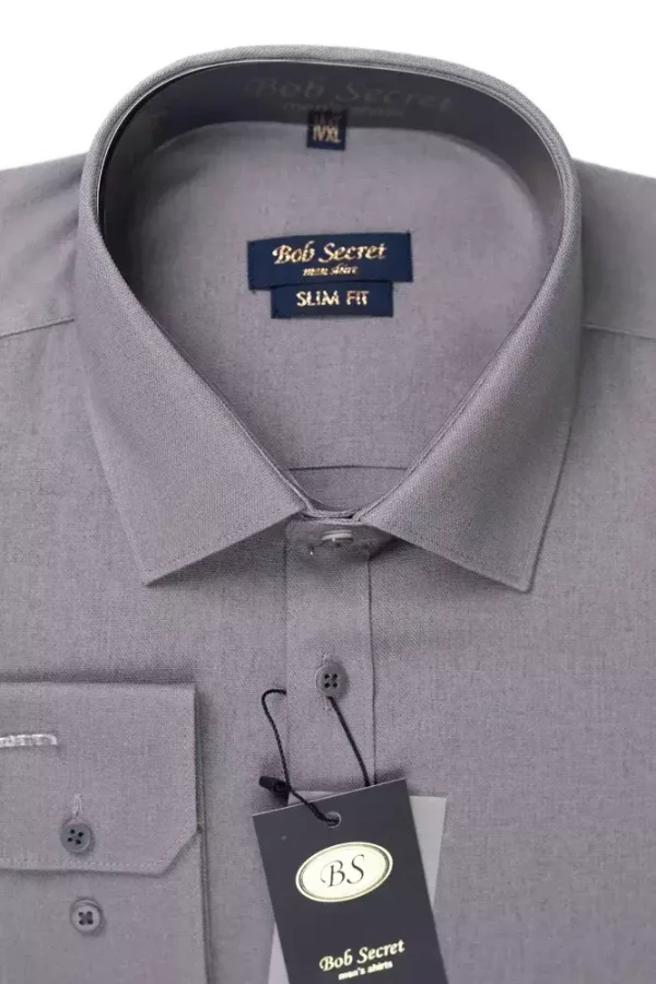 Сорочка чоловіча сіра однотонна