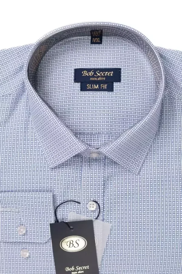 Сорочка чоловіча синя в клітинку