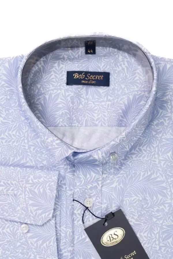 Сорочка чоловіча синя з абстрактним принтом