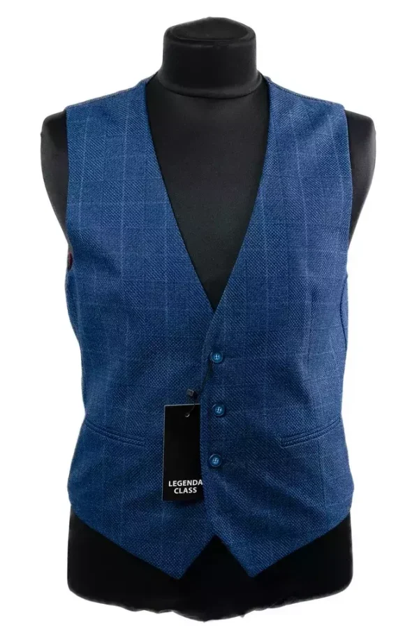 Жилетка чоловіча синя в клітинку