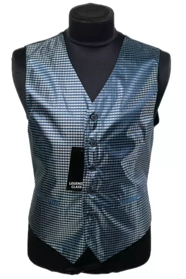 Жилетка чоловіча сіра в клітинку