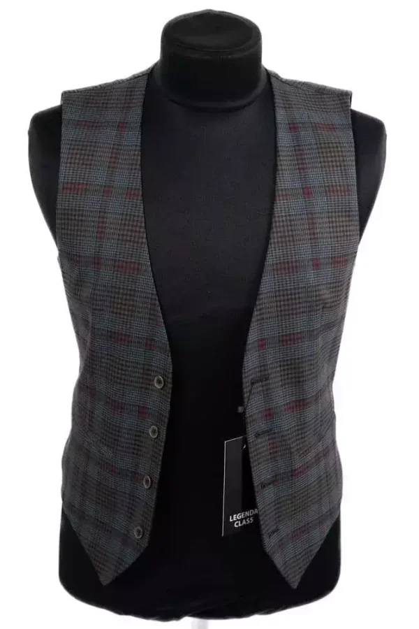 Жилетка чоловіча сіра в клітинку