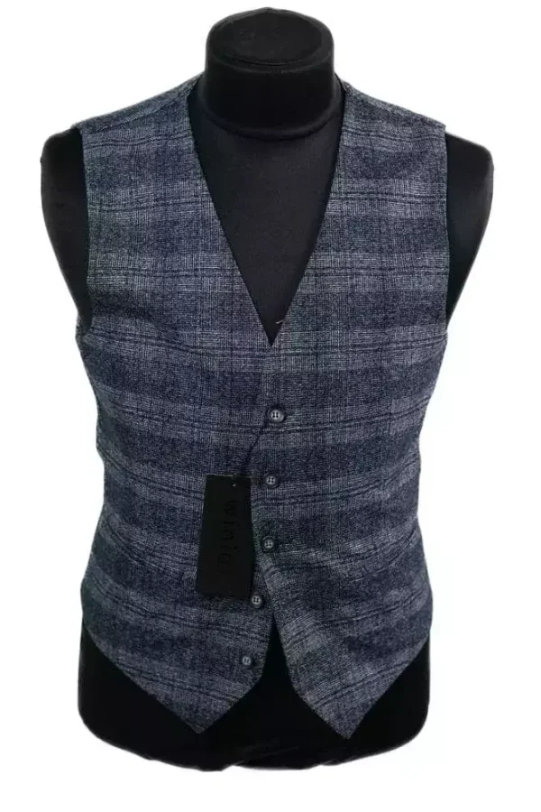 Жилетка чоловіча сіра в клітинку