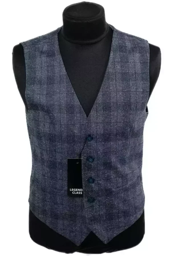 Жилетка чоловіча синя в клітинку