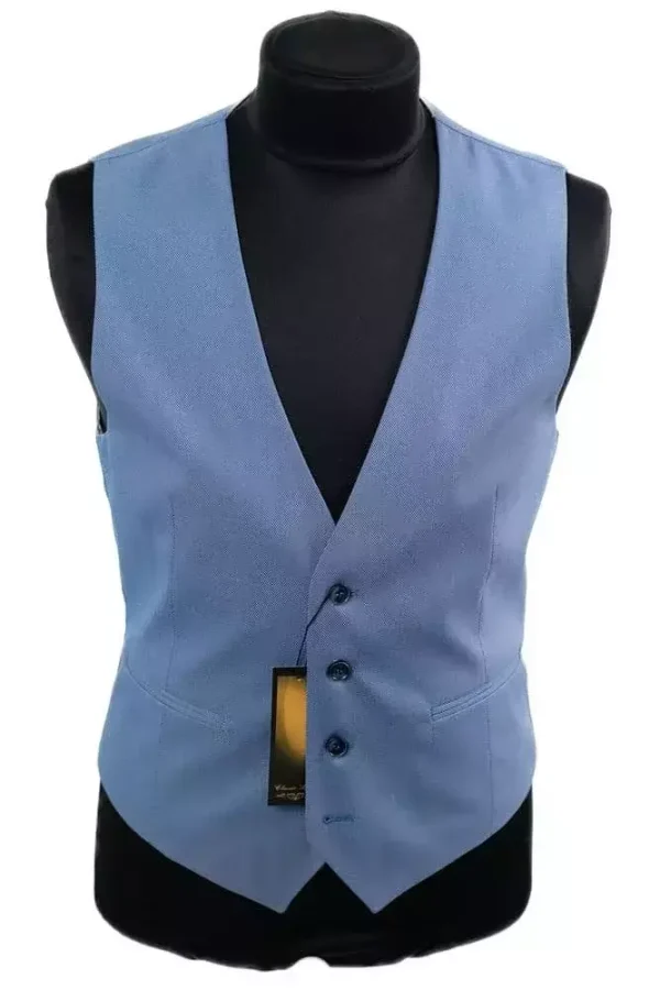 Жилетка чоловіча блакитна однотонна