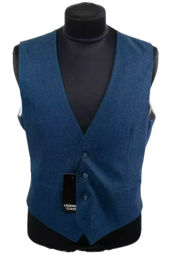 Жилетка чоловіча синя однотонна