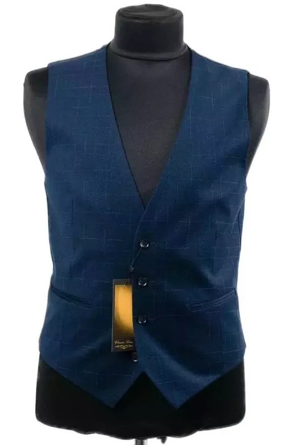 Жилетка чоловіча синя в клітинку