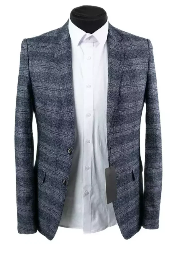 Піджак чоловічий синій в клітинку