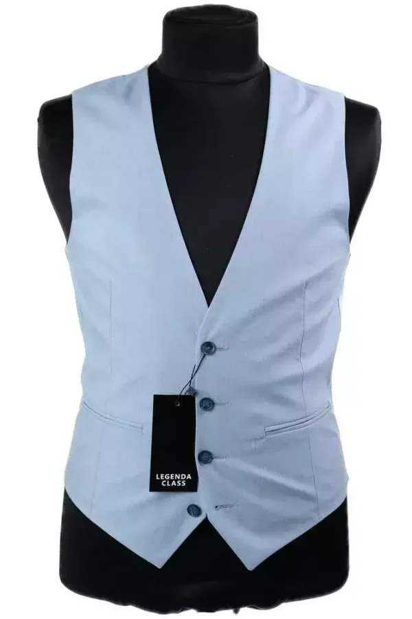 Жилетка чоловіча блакитна однотонна