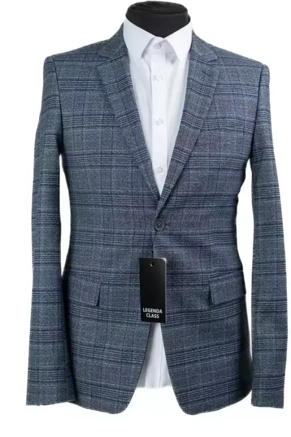 Піджак чоловічий синій в клітинку