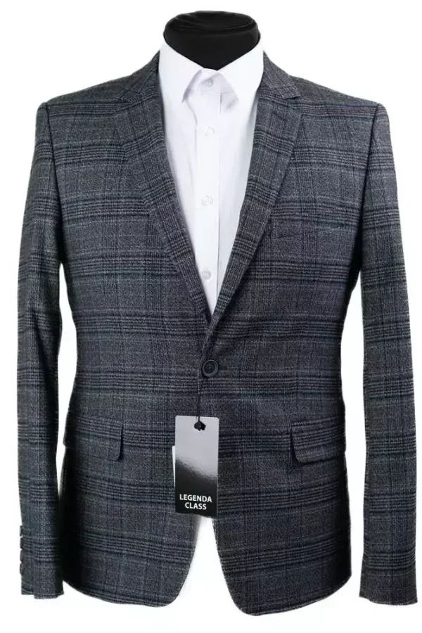 Піджак чоловічий сірий в клітинку