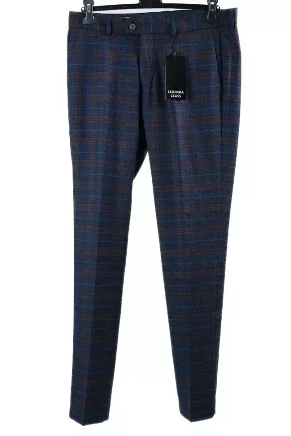 Штани чоловічі коричнево-фіолетовий в клітинку